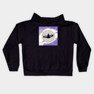 Purple Yellow Cheer with background Kids Hoodie